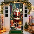 thumbnail image 4 of Wooowa 35x71Inch Christmas Door Covers with Santa Claus Prints, Festive Door Curtain Decor, Holiday Ambiance Accents for Home & Party, 4 of 8