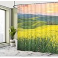 thumbnail image 5 of Ambesonne Nature Shower Curtain, Hills Valley Sunrise, 69"Wx70"L, Yellow Green, 5 of 5