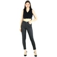 thumbnail image 4 of Artyska Women's Black V Neck Collared Ribbed Crop Top, 4 of 8