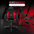 thumbnail image 4 of YERAIRR Red and Black Gaming Chair for Adults and Teens, PU Leather, Adjustable Height, 360° Swivel, 300 lb Capacity, 4 of 12