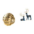 thumbnail image 6 of 3 Pieces Yarn Ball Ornament Ceramic Figurine Elk Deer Statue Unique Decor for Living Room Office Entryway Tabletop, 6 of 8