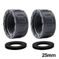 thumbnail image 1 of 2pcs Pipe PVC Threaded Cap Round Female Thread Hose Connector with Rubber Seals, 1 of 9