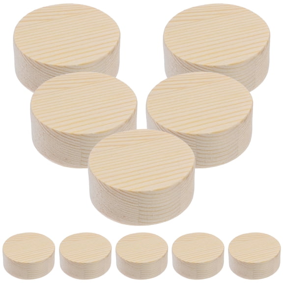 Beaupretty 10Pcs Natural Beige Wood Chips Round Wooden Slices for Crafts and Handmade Home Decor