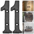 thumbnail image 4 of WDOplteas 2 Piezas Metal Número Digital Hierro Fundido Casa Signo Placa Puerta DIY Pared (1), 4 of 9
