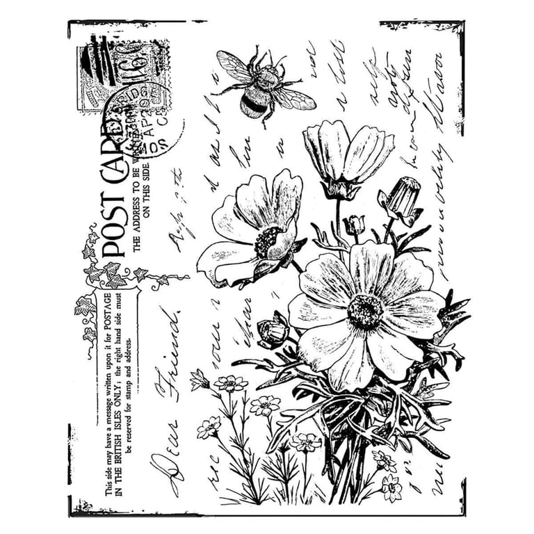 Crafty Individuals CI-186 Unmounted Rubber Stamp - "Bicycle Embrace" Vintage Collage Design