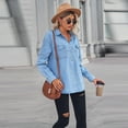 thumbnail image 2 of Zoeecloth Women Denim Shirt Jean Denim Casual Long Sleeve Collared Jean Shirts Pocket Button Down Blouses S-XL, 2 of 8