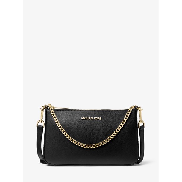 Michael Kors Jet Set Travel Medium Zip Pouchette In Black - Walmart.com