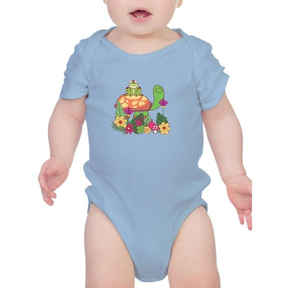 Frog And Turtle Cute Cartoon Bodysuit Infant -Image by Shutterstock, Newborn