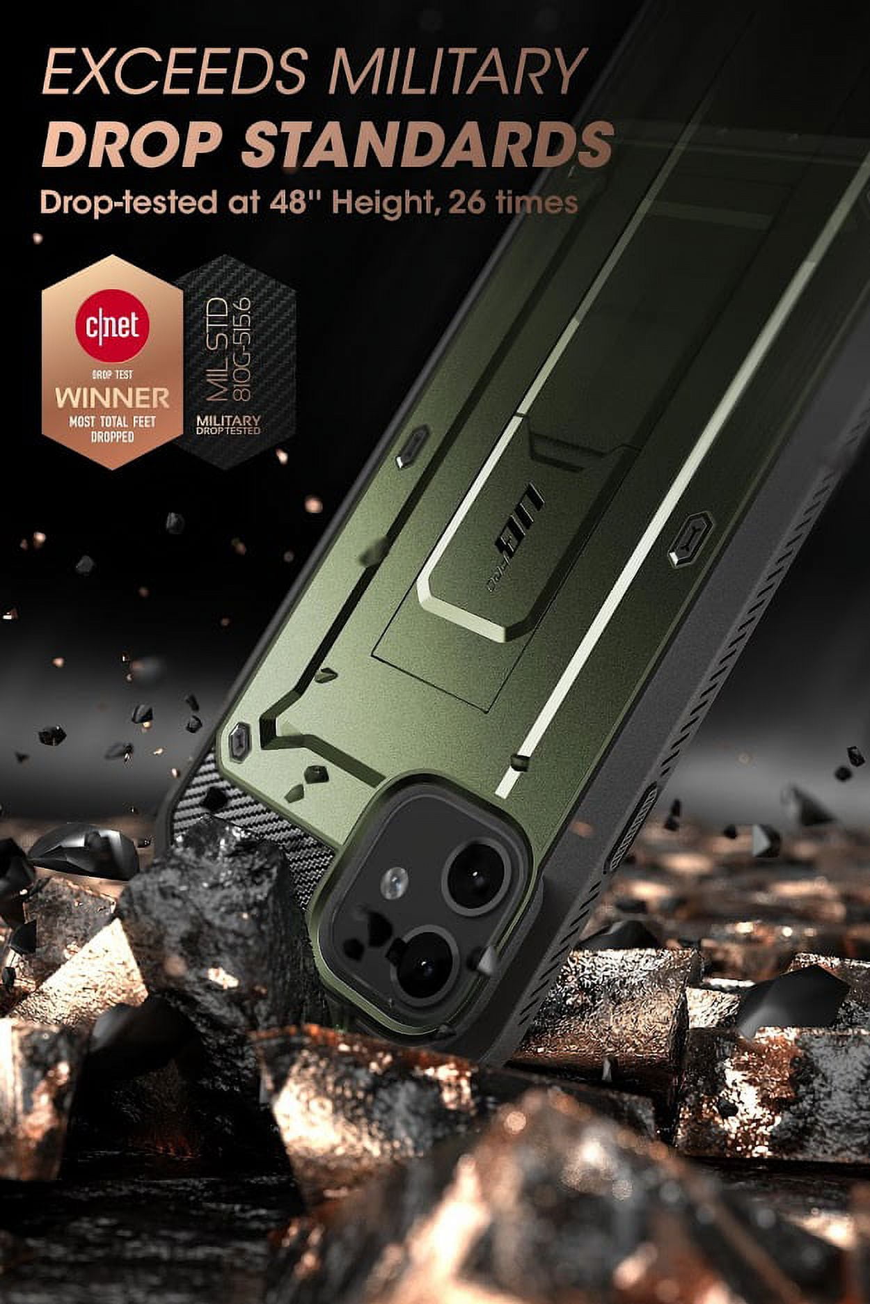 SUPCASE Unicorn Beetle Pro Series Case Designed for iPhone 11 6.1 Inch (2019 Release), Built-in Screen Protector Full-Body Rugged Holster Case (Guldan)