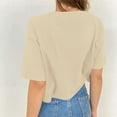 thumbnail image 4 of Womens T Shirts Crop Short Sleeve Printed Casual Summer Loose Tops for Women Trendy Khaki L, 4 of 5