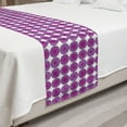 thumbnail image 2 of Abstract Bed Runner, Repetitive Pattern of Modern Rounds with Retro Influences Quirky and Monochrome, Decorative Accent Bedding Scarf for Hotels Homes and Guestrooms, King, Purple White, by Ambesonne, 2 of 2