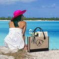 thumbnail image 5 of Personalized Jute Tote Bag with Zipper Pockets & Adjustable Strap, Eco-Friendly Beach Bag for Women, Gift for Travel & Mother's Day (Custom Letters), 5 of 5