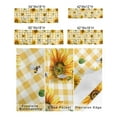 thumbnail image 3 of Kitchen Cafe Valance Curtain for Small Windows,Farm Honey Bee with Sunflower Rod Pocket Valances Watercolor Floral on Yellow Lattice Window Treatment Panel for Living Room/Bedroom/Bathroom,42x18in, 3 of 9