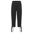 thumbnail image 2 of TiaoBug Boys Viking Pirate Pants Medieval Lace Up Ankle Banded Trousers Kids Halloween Fancy Dress Up Black 130/135, 2 of 5