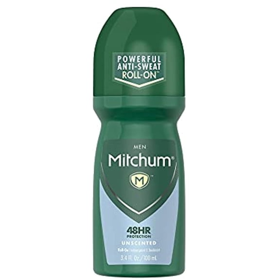 Mitchum Invisible Anti-Perspirant & Deodorant Roll-On, Unscented 3.4 oz (Pack of 4)