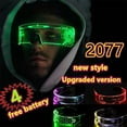 thumbnail image 2 of 2 Pieces Christmas Banquet Glowing Glasses Battery Powered Colorful Lighted Eyeglass Button Operation Luminous Eyewear Bar Pub FG32 Dual Control, 2 of 9
