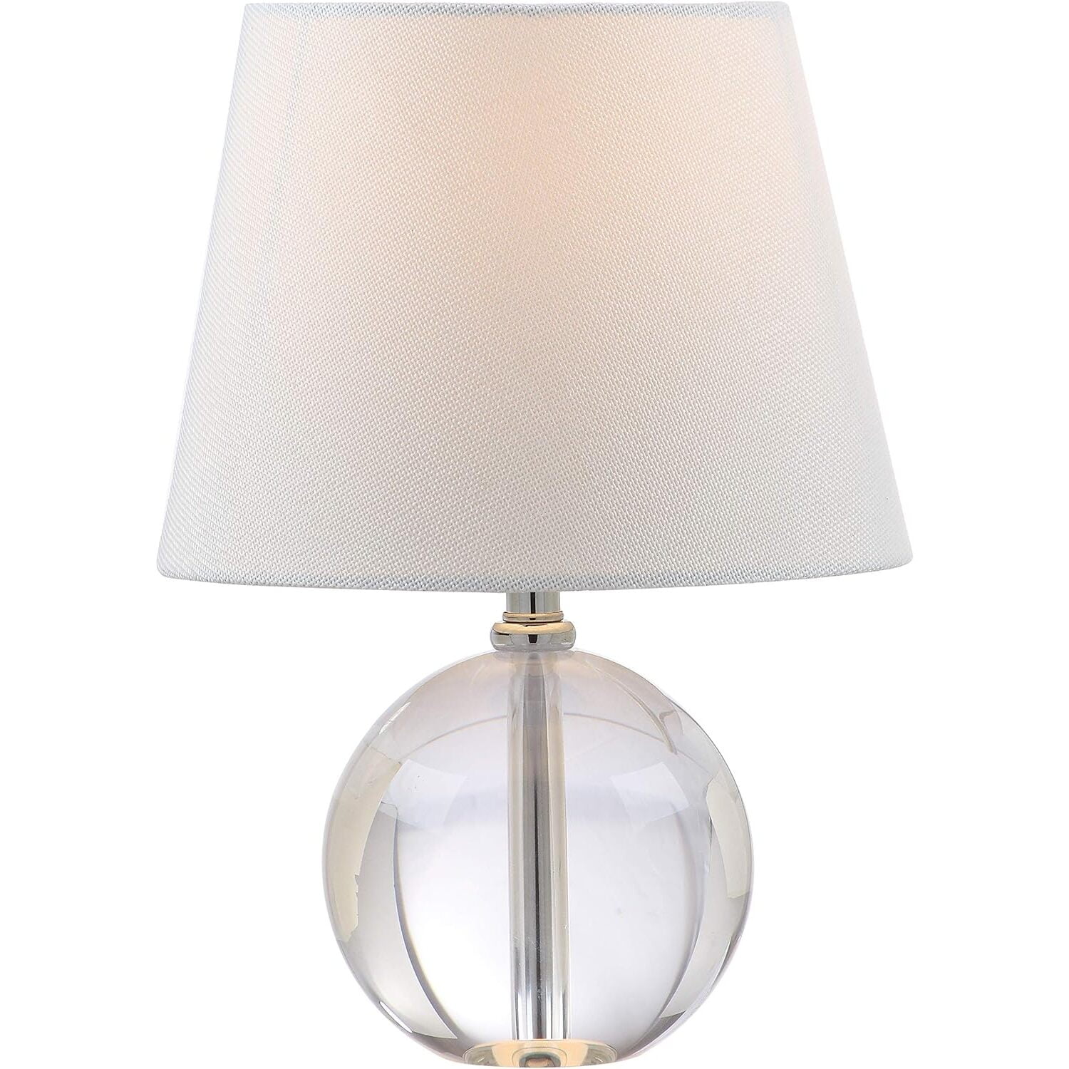 Safavieh 14 in 1-Light Contemporary Chrome-Plated, Clear Table Lamps with Crystal Glass Off-White Glam Globe