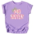 thumbnail image 4 of Big Sister Bow Shirt for Infant Toddler and Youth Girls Trendy New Sister Graphic Tee Purple Shirt 2T, 4 of 5