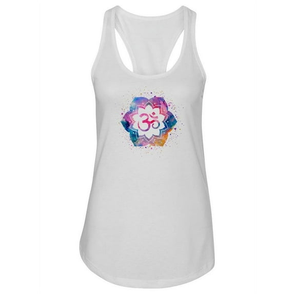 Om Sign In Lotus Flower. Tank Women -Image by Shutterstock, Female Large