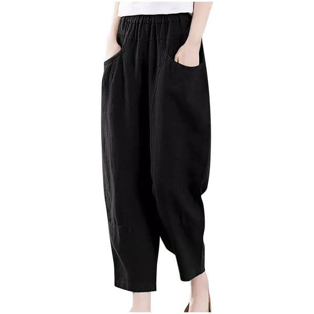 jovati Linen Pants for Women High Waist Fashion Women Summer
