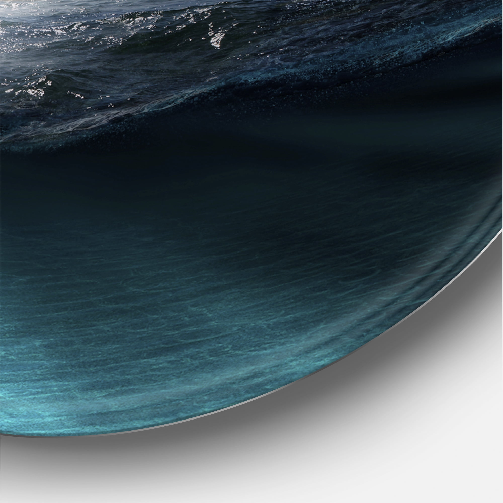 Designart 'Green Beach Under Tropical Full Moon' Modern Circle Metal Wall Art 11x11 - Disc of 11