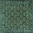 thumbnail image 1 of Ahgly Company Machine Washable Indoor Square Persian Turquoise Blue Traditional Area Rugs, 7' Square, 1 of 4