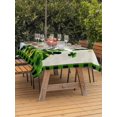 thumbnail image 2 of Outdoor Tablecloth with Umbrella Hole and Zipper, St. Patrick's Day Rectangle Table Cloth 60x120 Inch Waterproof Tablecloth, Gnomes Shamrock Gold Coin Plaid Picnic Table Cover for Patio Camping, 2 of 7