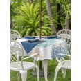 thumbnail image 3 of Outdoor Tablecloth with Umbrella Hole for Patio/Picnic/Party/Camping, Dandelion Flower Waterproof Table Cloth Round Cover Washable, Modern Bohemia Floral Pattern Watercolor (Dia 60"), 3 of 9