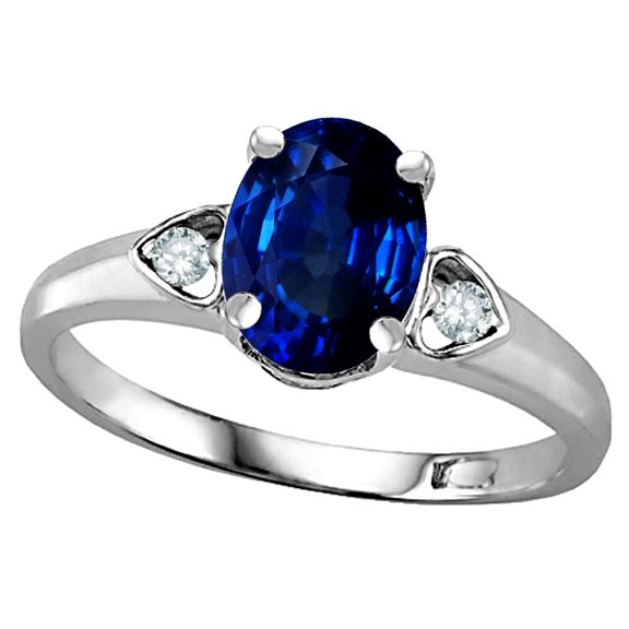 Star K � Oval 8x6 Created Sapphire Love Promise Ring