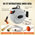 thumbnail image 6 of BENTISM Retractable Hose Reel, 65 ft x 5/8 inch, 180° Swivel Bracket Wall-Mounted, Garden Water Hose Reel with 9-Pattern Nozzle, Automatic Rewind, Lock at Any Length, and Slow Return System, 6 of 9