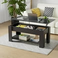 thumbnail image 1 of Table Table Basse Basse avec Plateau Relevable Table Basse avec Compartiment Caché et Étagère de Rangement pour Salon Salle de Réception 47,2 Pouces L, Noir, 1 of 8