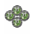 thumbnail image 7 of 15 Inch Round Placemats Set of 4, Flower Wreath Non Slip Heat Insulation PP Table Mats, Farmhouses Bow-Knot Black Stripes Washable Place Mats for Kitchen Dining Party Table Decor, 7 of 7