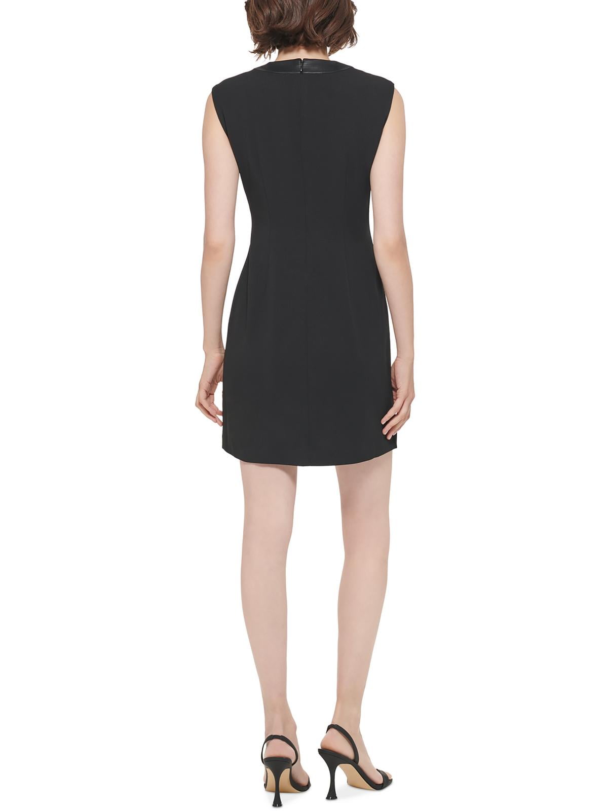 NEW Calvin Klein Faux-Suede Lace-Trim Sheath Dress