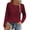 Wine women's boho lace pullover a1, variant on Women's Fall Winter Round Neck Long Sleeve Lace Knitted Boho Casual Pullover Tops Solid Basic Tunic Blouses Dressy Holiday Fashion Clothes, Wine S