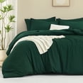 thumbnail image 5 of ANGENIA Queen Comforter Set Dark Emerald Green - 7 Pieces Bed in a Bag Queen Size Bedding Comforter Sets, Solid Soft Lightweight Bed Set with Comforter, Sheets, Pillowcases & Shams, 5 of 9