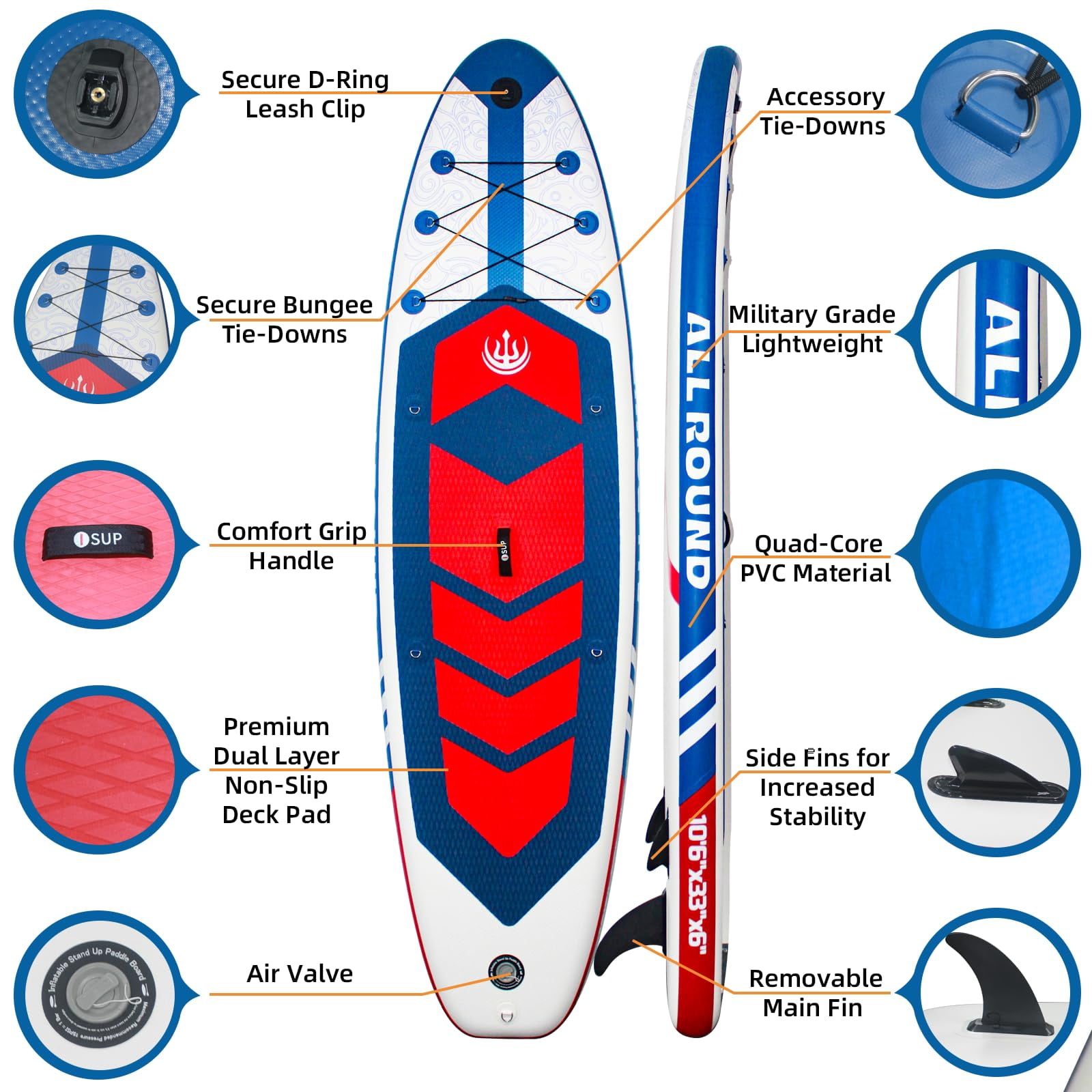 Inflatable Stand Up Paddle Boards, with SUP Paddle Board Accessories, Wide Stable Design, Non-Slip Comfort Deck for Youth & Adults