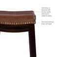thumbnail image 6 of Linon Claridge 26.5" Backless Wood Counter Stool, Dark Brown with Cognac Faux Leather, Includes 1 Stool, 6 of 13