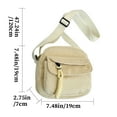thumbnail image 3 of Women's Corduroy Crossbody Bag with Zipper Casual Cloth Shoulder Bag 19x19x7cm Small Solid Color for Home Storage(Beige),Hulucky, 3 of 9