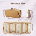 thumbnail image 3 of Bolsas de Maquillaje Desmontables Únicas 4 en 1 Bolsa de Cosméticos Desmontable Bolsa de Aseo Colgante para Mujeres Marrón, 3 of 7
