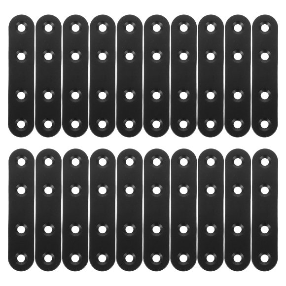 ADDHAT 20Ud Soporte Plano Para Muebles En Acero Inoxidable Resistente Al Color Negro Para Uso En Hogar