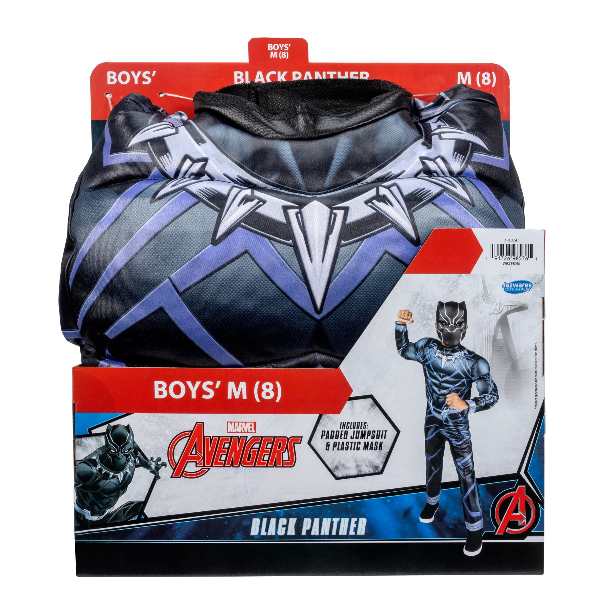 Marvel's Black Panther Halloween Costume for Children, Boy's Size M (8), by Jazwares