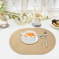 thumbnail image 2 of Hand Woven Placemats Oval Washable Decorative Placemats Non Slip,Heat Resistant and Durable Dining Mats Reusable Ideal for Family Gathering Party Weddings 18*12 In-Khaki, 2 of 9