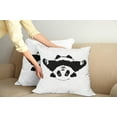 thumbnail image 3 of Ambesonne Animal Throw Pillow Cover 2 Pack, Panda Wants to Hug, 18", Black White, 3 of 6