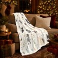 thumbnail image 3 of Whimsical French Bulldog Botanical Pattern, Playful Botanical Garden Scene, Warm Flannel Blanket for Living Room and Bedroom, Dog Lovers Christmas Gift, Festive Home Decor, 3 of 9