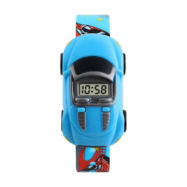 Reloj digital para niños Reloj de pulsera deportivo para niños con forma de coche de dibujos animados con reloj de pulsera electrónico con esfera desmontable Inevent EL4545-05