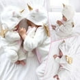 thumbnail image 2 of Newborn Baby Girl 3D Angel Wings Hooded Romper Jumpsuit Outfit Toddler Kid Pajamas Footies Playsuit, 2 of 10