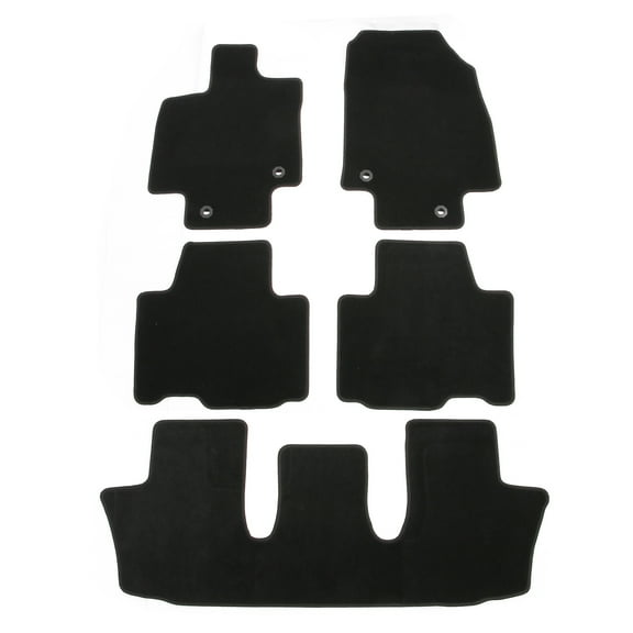 Ikon Motorsports Nylon Car Floor Mats Compatible with 2024-2025 Lexus TX350 TX500h TX550h 6 / 7 Seats, OE Fitment Style Black Driver Passenger Car Carpets, Front Rear 5PCS Full Set