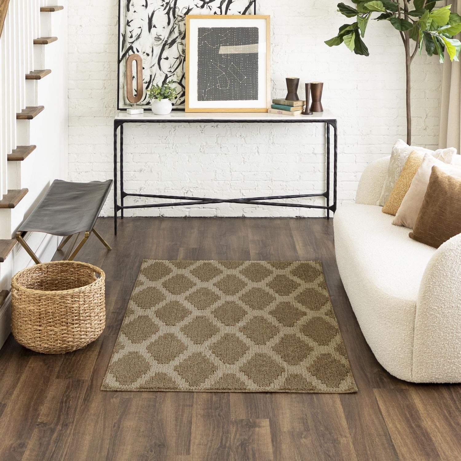 Mohawk Home Prism Praline/Tan Tufted Polyester Area Rug