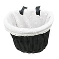 thumbnail image 1 of Cesta para bicicletas para niños,Cesta de almacenamiento para bicicletas,con correas de cuero,Cesta para bicicleta con marco frontal desmontable,Cesta Negro, 1 of 8