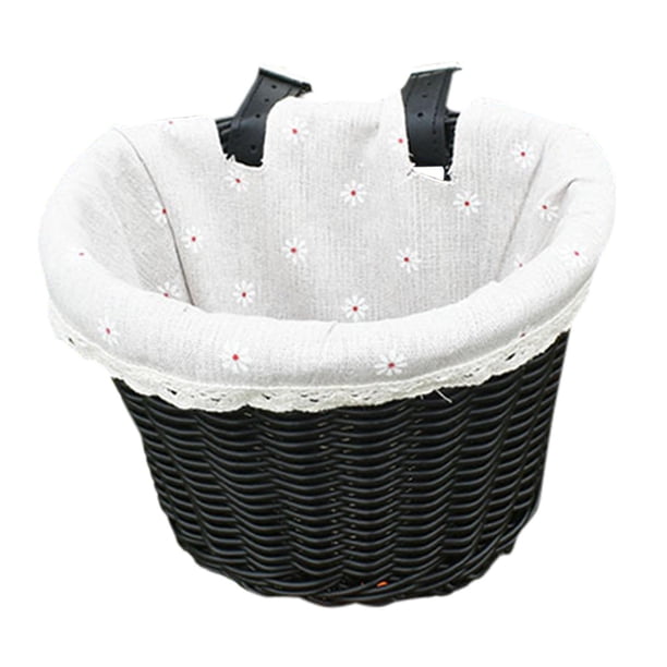 Cesta de bicicleta para niños, cesta de almacenamiento de bicicletas, cesta de triciclo impermeable, Negro